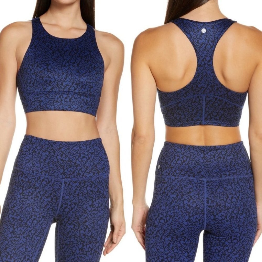 NEW Zella Live In Racerback Sports Bra Blue Twilight Size Small Nordstrom Top S